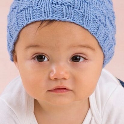 Basket weave Hat in Red Heart Anne Geddes Baby - LW3294