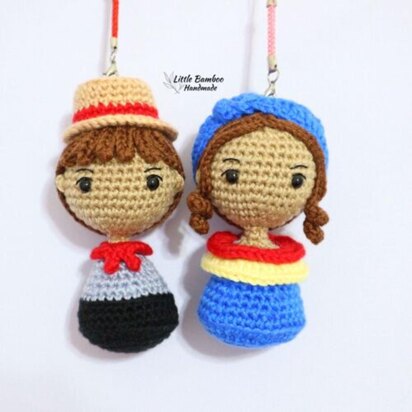 Cuban Boy And Girl Keychain