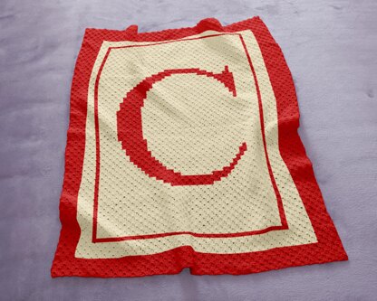 Initial Letter C Blanket C2C Crochet Pattern Alphabet Afghan Charlie Caroline Chase Throw