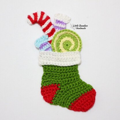 Candy Filled Christmas Stocking Applique