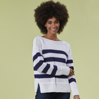 Hilton Head Pullover - Sweater Knitting Pattern for Women in Tahki Yarns Coronado by Tahki Yarns