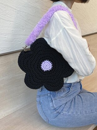 Flower crochet shoulder/hand bag #CCFB-02