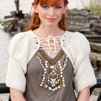 Diva Shimmer Shrug in Red Heart Shimmer Solids - LW2754