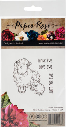 Paper Rose Cling Stamps - Thank Ewe