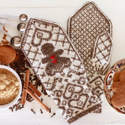 Gingerbread Girl Mittens - knitting pattern