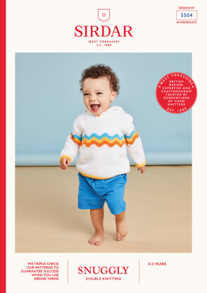 Rainbow Wave Hoody in Sirdar Snuggly DK - 5504 - Downloadable PDF