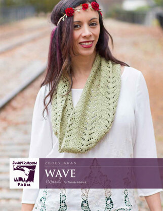 Wave Cowl in Juniper Moon Zooey Aran - J29-02 - Downloadable PDF