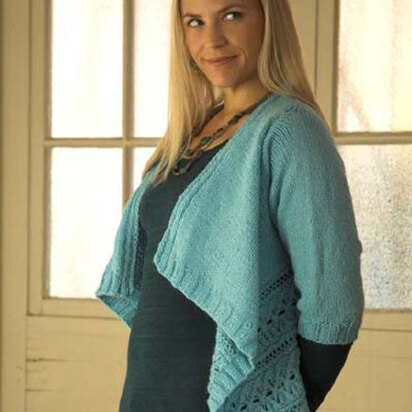 Plymouth Yarn F473 Encore Worsted Women's Draped Cardigan (Free)