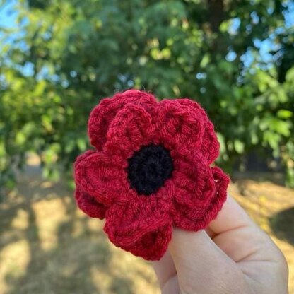 Double Poppy flower pin