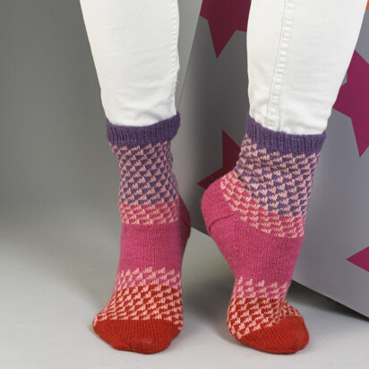 Billie Fairisle Socks - Free Knitting Pattern in MillaMia Naturally Soft Sock - knitting pattern