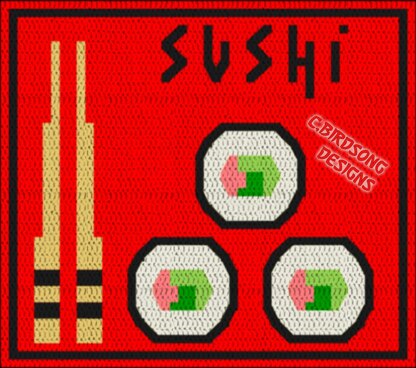 Sushi Vibes Overlay Mosaic Square