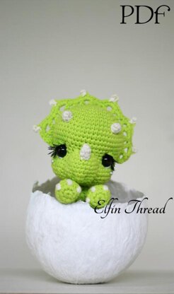 Tronco the Chibi Triceratops Amigurumi