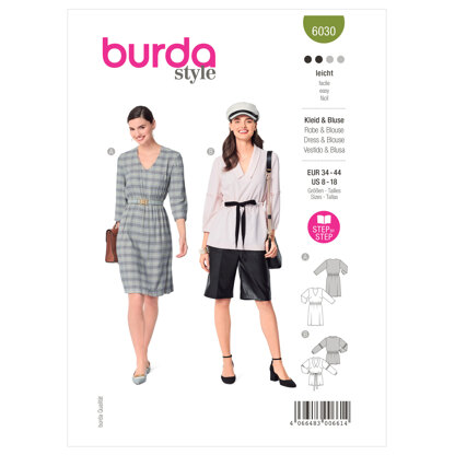 Burda Style Ladies Outerwear Dress / Blouse B6030 - Paper Pattern, Size 34 - 44