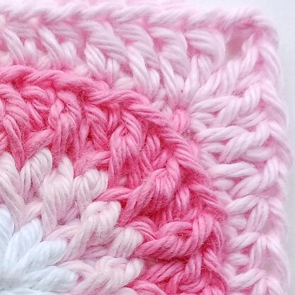 Pretty in pink textured granny square