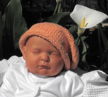 Baby Cotton Roll Brim Slouch Beanie Hat