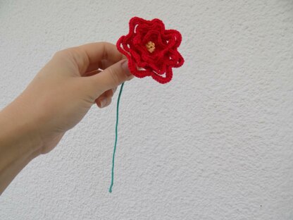 Crochet Red Rose