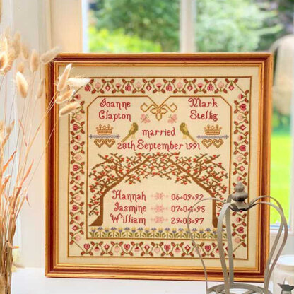 Historical Sampler Company Family Tree Sampler Cross Stitch Kit - 34cm x 34cm