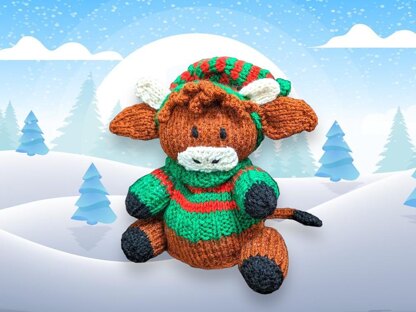 Christmas Highland Cow choc orange cover / toy