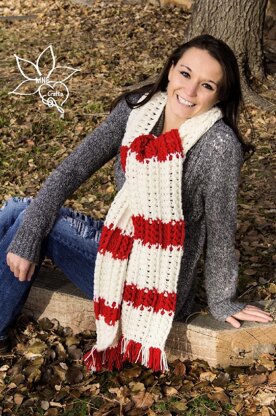 Candy Cane Cable Scarf