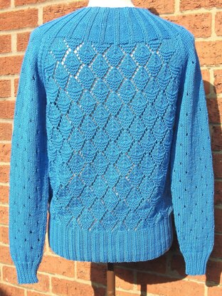 Lacy Sweater with Rib Yoke