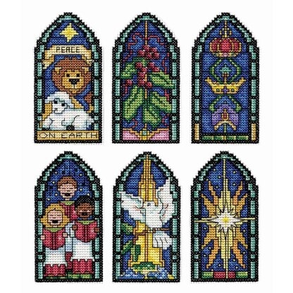 Design Works Peace on Earth Ornaments Cross Stitch Kit - 5cm x 10cm