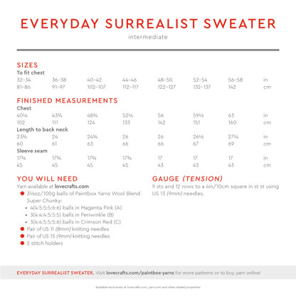 Paintbox Yarns Everyday Surrealist Sweater PDF (Free)