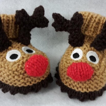 Reindeer Baby Booties - Newborn to 6-9 Months