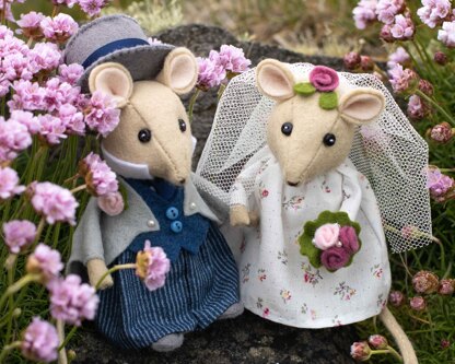 Wedding Mice Felt Ornaments