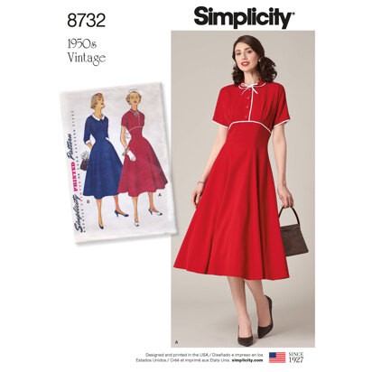 Simplicity 8732 Women's Vintage Dress - Sewing Pattern