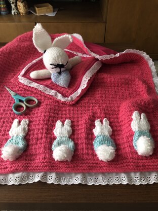 Baby Girl blanket with bunny comforter
