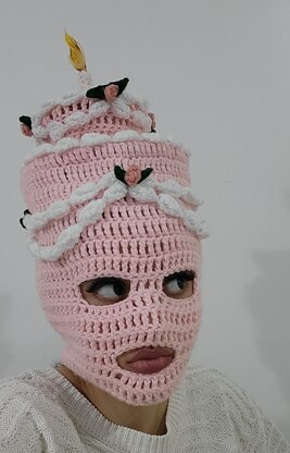 Pink Cake Mask Crochet Pattern