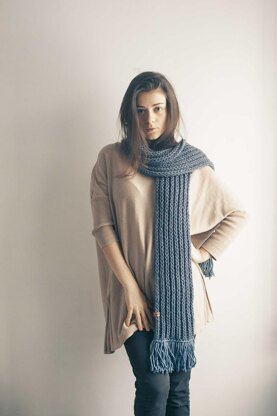 Brioche Scarf - Classic long scarf for women+ VIDEO Knitting