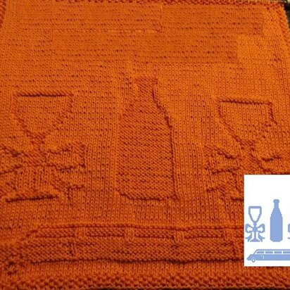 Nr. 863 Limousine Bottle and glass 89 stitches - knitting pattern