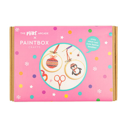 The Make Arcade x Paintbox Crafts Cosy Penguin Cross Stitch Kit