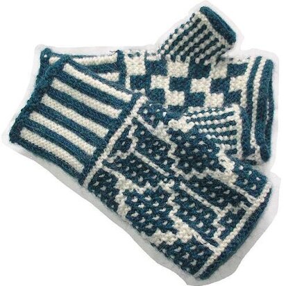 Mosaic Hand Warmers - knitting pattern