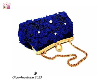 Blue lace handbag 5