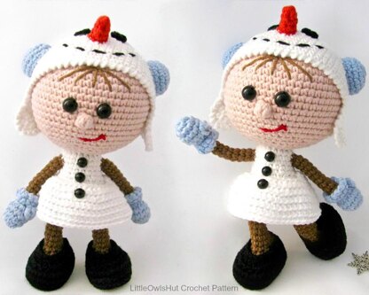 Girl doll in a Snowman outfit