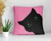 Halloween Black Cat Pink Pillow C2C CROCHET PATTERN 42x42 Squares