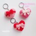 Heart with Bow keychain crochet pattern, Coquette heart crochet, Valentines matching keychains couple, Amigurumi heart Girly accessories DIY