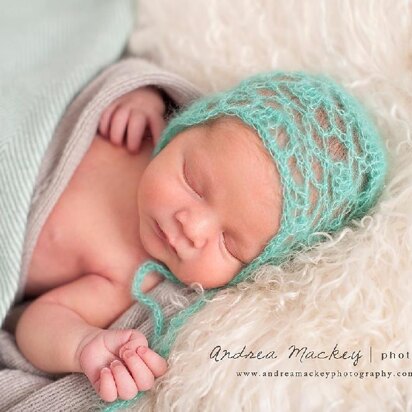 Lacy Newborn Mohair Bonnet