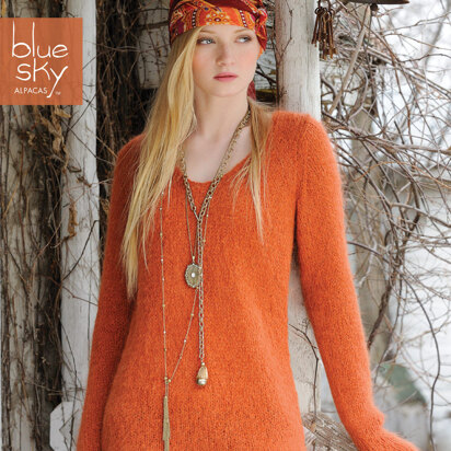 Tunic in Blue Sky Fibers Brushed Suri - BST - Downloadable PDF