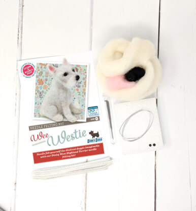 The Crafty Kit Company Dinky Dogs 'Wee Westie' Needle Felting Kit - 190 x 290 x 94mm