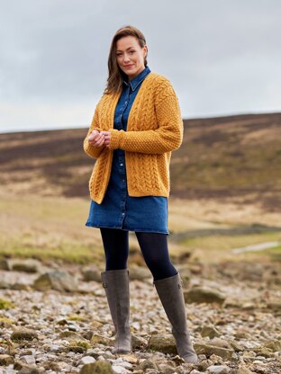 Nessa Women's Cabled Coatigan By Sarah Hatton in West Yorkshire Spinners - WYS1000266 - Downloadable PDF