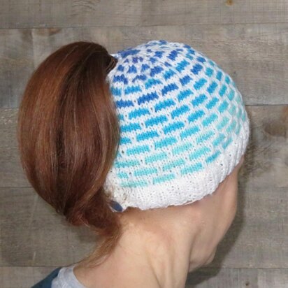 Ombre Bricks Ponytail Hat