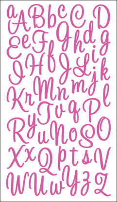 Sticko Alphabet Stickers - Sweetheart Script Small Glitter Pink