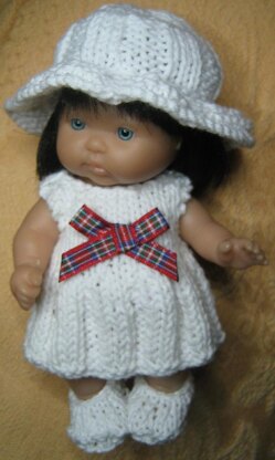 5" Berenguer Knitting Pattern Dress with Pleat Skirt