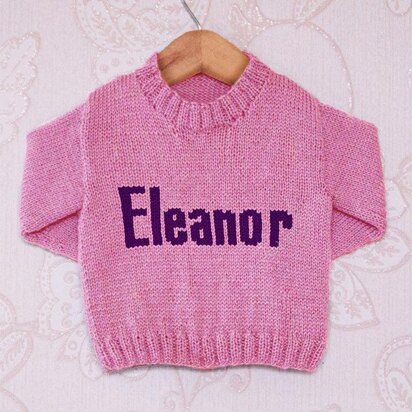 Intarsia - Eleanor Moniker Chart - Childrens Sweater