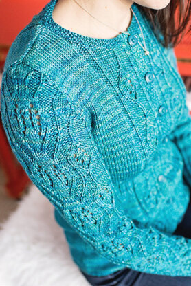 Sonder Lace & Cable Cardigan in SweetGeorgia Superwash DK - Downloadable PDF