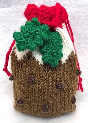 Christmas Pudding Drawstring Gift Bag