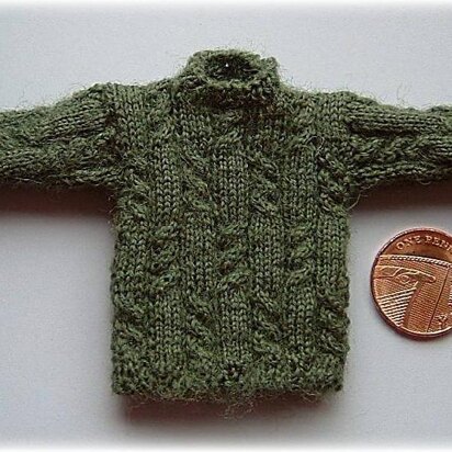 1:12th scale Aran jumper 7